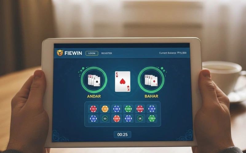 Fiewin Login andar bahar card game featured image